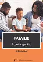 Vorschau - Arbeitsblätter - Familie ⎮ Erziehungsstile - Sachtext und Aufgaben für Klasse 7 bis 8 - Deckblatt