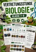Vorschau - Stundenentwürfe - Vertretungsstunden Biologie Klasse 7-8 | 10 Arbeitsblätter - Deckblatt