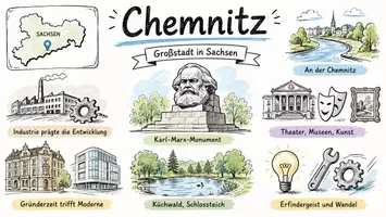 Vorschau - Arbeitsblätter - Arbeitsblätter zum Thema "Chemnitz" + Lösung & MP3 + Mindmap + Infografik - Seite 1