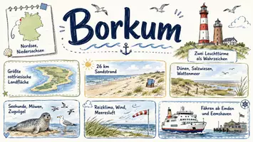 Vorschau - Arbeitsblätter - Arbeitsblätter "Borkum" + Lösung & MP3 + Mindmap + Infografik - Seite 1