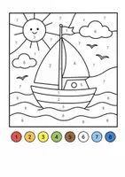 Vorschau - Mal- und Bastelvorlagen - Malen nach Zahlen. Sommer. Kindergarten, Vorschule, Fit für Klasse 1 - Seite 1