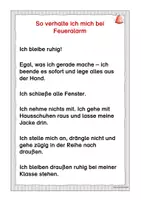 Vorschau - Arbeitsblätter - Belehrung Verhalten bei Feueralarm 1.+2. Klasse - Seite 1