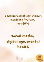 Vorschau - Test - 2 Klausurvorschläge mit EWH, digital age, social media, mental health, Abitur Englisch, mock exam - Deckblatt