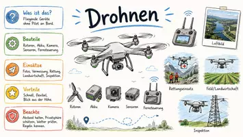 Vorschau - Arbeitsblätter - Arbeitsblatt zum Thema "Drohne" + Onlineübung & MP3 + Mindmap + Infografik - Seite 1