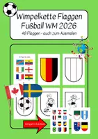 Vorschau - Mal- und Bastelvorlagen - Wimpelkette WM Wimpel Flaggen und Fähnchen - Fußball WM 2026 - Deckblatt