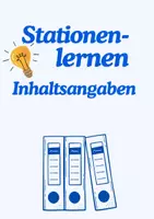 Vorschau - Arbeitsblätter - Stationsarbeit: Inhaltsangabe/Sachtexte differenziert - Deckblatt
