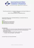 Vorschau - Arbeitsblätter - SFG-02 - Summenformel-Gitter - Oxidation & Reduktion - Deckblatt