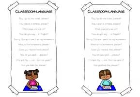 Vorschau - Fördermaterial/Inklusion - Bookmark Classroom Language - Seite 1
