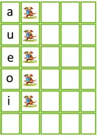 Voorbeeld - Letterkaarten hup en aap plooiversie - Pagina 1