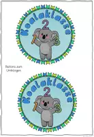 Vorschau - Mal- und Bastelvorlagen - Buttons Koala – Klassentier Koalaklasse | 4 Vorlagen zum Ausmalen & Basteln - Seite 2