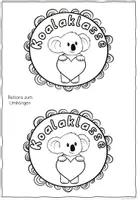 Vorschau - Mal- und Bastelvorlagen - Buttons Koala – Klassentier Koalaklasse | 4 Vorlagen zum Ausmalen & Basteln - Seite 3