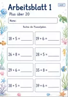 Vorschau - Arbeitsblätter - Addition mit Zehnerübergang | Mathematik Klasse 2 | 7 Arbeitsblätter als PDF - Seite 1