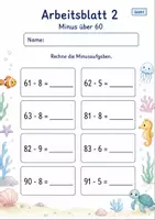 Vorschau - Arbeitsblätter - Subtraktion mit Zehnerübergang | Mathematik Klasse 2 | 7 Arbeitsblätter als PDF - Seite 2