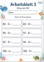 Vorschau - Arbeitsblätter - Subtraktion mit Zehnerübergang | Mathematik Klasse 2 | 7 Arbeitsblätter als PDF - Seite 3