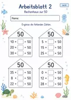 Vorschau - Arbeitsblätter - Rechenhäuser bis 100 | Mathematik Klasse 2 | 7 Arbeitsblätter als PDF - Seite 2