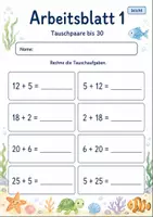 Vorschau - Arbeitsblätter - Tauschaufgaben bis 100 | Mathematik Klasse 2 | 7 Arbeitsblätter als PDF - Seite 1