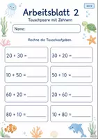 Vorschau - Arbeitsblätter - Tauschaufgaben bis 100 | Mathematik Klasse 2 | 7 Arbeitsblätter als PDF - Seite 2