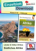 Vorschau - Arbeitsblätter - Länder und Völker Afrikas: Südliches Afrika | Erdkunde Sekundarstufe Klasse 5-10 | Südafrika, Namibia, Sambia, Simbabwe | Arbeitsblätter, Kopiervorlagen, Freiarbeit mit Lösungen - Deckblatt