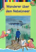 Vorschau - Mal- und Bastelvorlagen - Kunst Caspar David Friedrich, Wanderer über dem Nebelmeer, Grundschule - Deckblatt