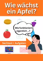 Vorschau - Arbeitsblätter - Wie wächst ein Apfel? Obst von Saat bis Ernte - Deckblatt