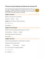Vorschau - Arbeitsblätter - Sommer-Escape-Challenge - Deckblatt