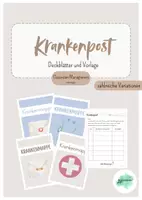 Vorschau - Mal- und Bastelvorlagen - Krankenpost, -mappe Deckblätter und Vorlage | verschiedene Varianten - Deckblatt