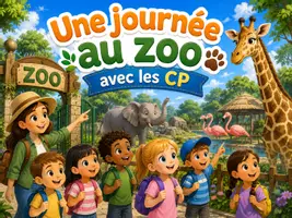 Aperçu - Préparation de séance / Séance complète - Kamishibai – Une journée au zoo avec les CP | Sortie scolaire - Page de couverture