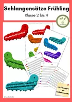 Vorschau - Arbeitsblätter - Schlangensätze Frühling - Raupen, Schmetterlinge - Deckblatt