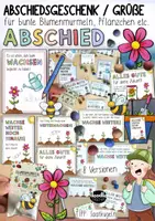 Vorschau - Mal- und Bastelvorlagen - Blumenmurmeln / Saatkugel - Abschiedsgeschenk / Sommerferien Gruß Abschied / Zeugnis / Schuljahresende - Deckblatt
