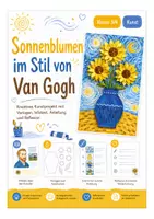 Vorschau - Arbeitsblätter - Sonnenblumen im Stil von Van Gogh – Kunstprojekt mit Vorlagen, Informationstext & Reflexion - Deckblatt