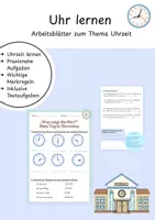 Vorschau - Arbeitsblätter - Uhr lernen - Deckblatt