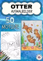Vorschau - Mal- und Bastelvorlagen - Otter Ausmalbilder Ausmalbild - Deckblatt
