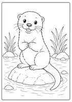 Vorschau - Mal- und Bastelvorlagen - Otter Ausmalbilder Ausmalbild - Seite 1