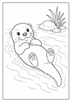 Vorschau - Mal- und Bastelvorlagen - Otter Ausmalbilder Ausmalbild - Seite 2