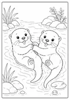Vorschau - Mal- und Bastelvorlagen - Otter Ausmalbilder Ausmalbild - Seite 3