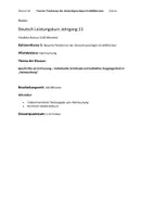 Vorschau - Klassenarbeiten - Klausur Tendenzen der deutschsprachigen Erzählliteratur - Deckblatt