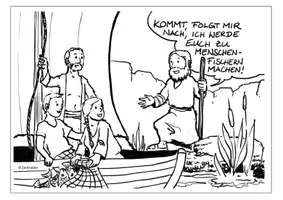 Vorschau - Mal- und Bastelvorlagen - Die Berufung der Jünger / Menschenfischer: Kleines Bilderbuch / Ausmalbilder - Seite 2