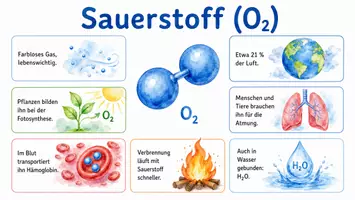 Vorschau - Arbeitsblätter - Arbeitsblatt "Sauerstoff" + Onlineübung & MP3 + Infografik - Seite 2