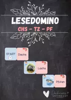 Vorschau - Stationenlernen - Lesedomino Lesespiel chs, pf tz - Deckblatt