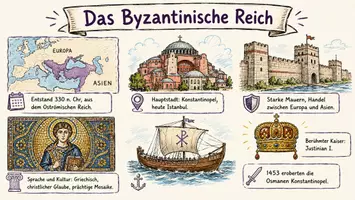 Vorschau - Arbeitsblätter - Arbeitsblatt "Byzantinisches Reich" + Onlineübung & MP3 + Infografik - Seite 1