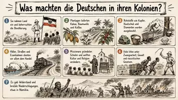 Vorschau - Arbeitsblätter - Arbeitsblätter zum Thema "Was machten die Deutschen in ihren Kolonien?" + Lösung & MP3 + Mindmap + Infografik - Seite 1