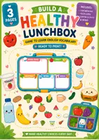 Vista previa - Juegos / Gamificación - Recurso montessori GRATUITO para aprender vocabulario de los ALIMENTOS en INGLÉS | Build a Healthy Lunchbox! - Portada