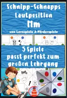 Vorschau - Stationenlernen - 5 Himmel und Hölle Spiele zur Lautposition M - Lauterkennung und phonologische Bewusstheit- Buchstabe der Woche - Deckblatt
