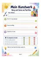 Vorschau - Mal- und Bastelvorlagen - Burg und Sonne wie Paul Klee – Kunstprojekt für Klasse 3/4 mit Vorlagen, Infotext & Reflexion - Seite 3