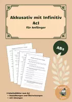 Vorschau - Arbeitsblätter - Latein Akkusativ mit Infinitiv AcI für Anfänger Arbeitsblätter - Deckblatt