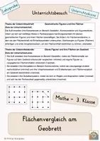 Vorschau - Stundenentwürfe - Lehrprobe / Unterrichtsbesuch - Flächenvergleich Geobrett 3. Klasse - Deckblatt