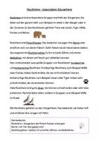 Vorschau - Arbeitsblätter - Sachtext Verstehen - Leseverständnis - Raubtiere differenziert - Seite 1