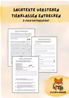 Vorschau - Arbeitsblätter - Sachtext Verstehen - Leseverständnis - Tierklassen differenziert FREEBIE - Deckblatt
