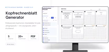 Vorschau - Arbeitsblätter - Kopfrechnen Übungsblatt - Generator - Seite 1