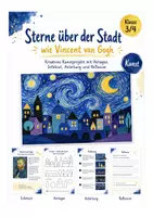 Vorschau - Arbeitsblätter - Sterne über der Stadt wie Vincent van Gogh – Kunstprojekt für Klasse 3/4 mit Vorlagen, Infotext & Reflexion - Deckblatt